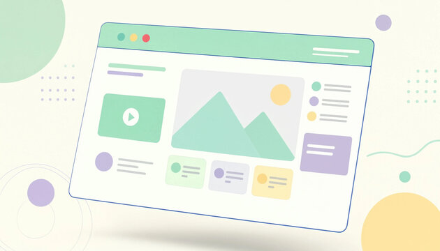 Modern web interface design concept on computer screen