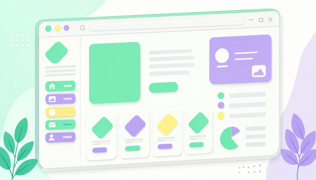 Modern web interface design concept on computer screen