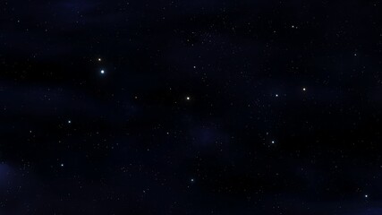 Fototapeta premium Night sky with stars. Fragment of a star field. Section of the starry sky, view from Earth. Bright stars in the depths of space.