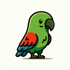 Fototapeta premium Cute eclectus parrot doodle illustration for children