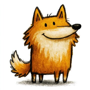 Cute dingo doodle illustration for children