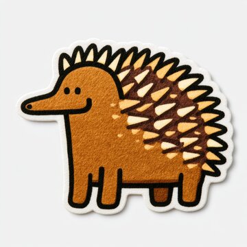 Cute short-beaked echidna doodle illustration for children
