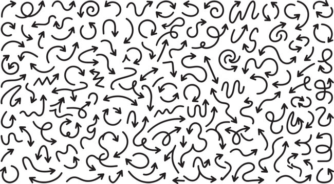 Abstract Curved Arrow Vector Icon Collection