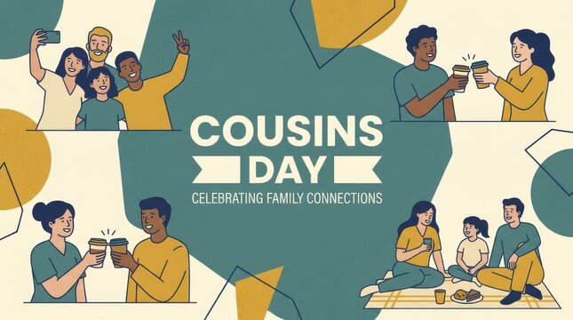 Happy family celebrating cousins day together