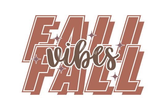 Fall vibes halloween typography design for autumn celebrations and seasonal decor