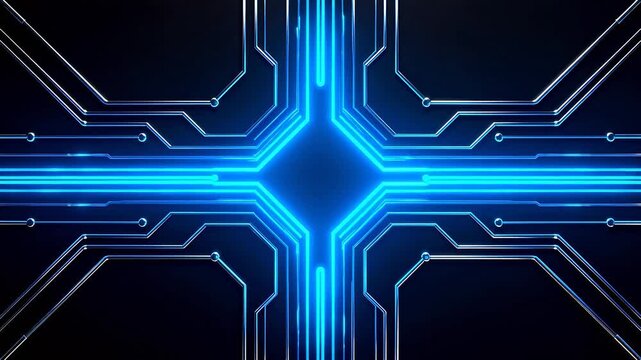 Blue neon circuit pattern