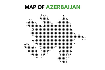 Obraz premium Map of Azerbaijan dotted outline illustration vector graphic for travel and geo