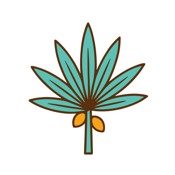 Tropical Leaf Flat Vector Icon