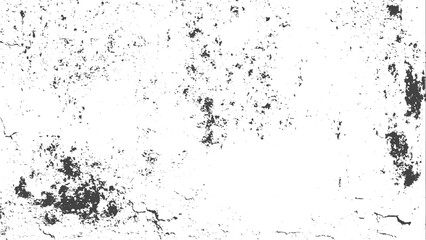 Fototapeta premium Grunge Brush Stroke Overlay with Halftone Paint Splatter, Rough Dotted Texture, Retro Print Effect, High Resolution Monochrome Vector Illustration.