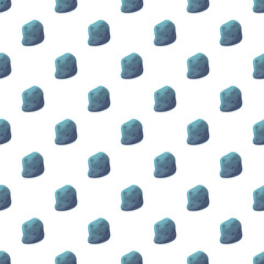 Repeating pattern showing low poly asteroids or meteorites on a white background © nsit0108