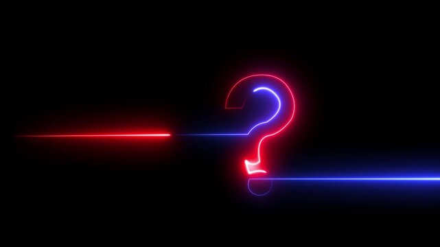 neon glowing loop Question mark sign Question mark icon asking icon animation.SD resolution abstract advice.