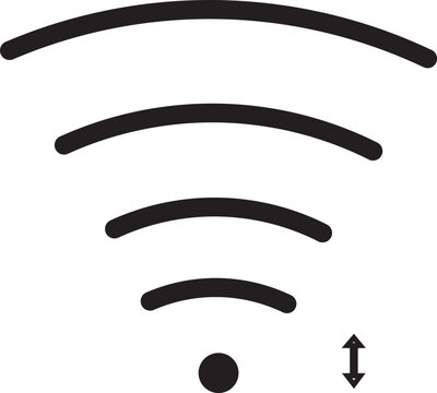 Black Wi-Fi icon transparent BG