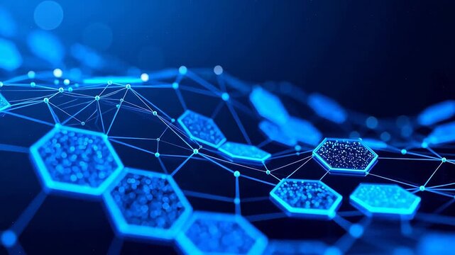 Blue hexagonal network pattern