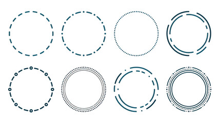 Obraz premium Set of decorative circular frames and borders, modern abstract design elements
