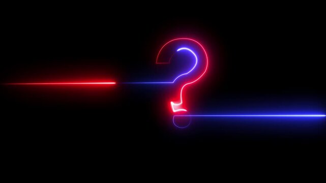 neon glowing loop Question mark sign Question mark icon asking icon animation.SD resolution abstract advice.