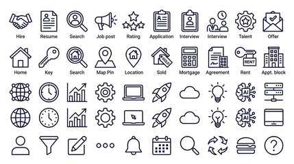 Business and Technology Icons Set - Vector Icons for Web, UI, and Apps © albab