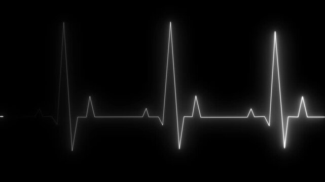 Monitoring medical check heart with EKG, ECG tools measurement. result medical lab sign. Neon E cg heartbeat line animation. Heart bit rate icon. ck animation.