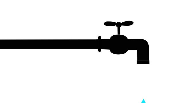 water tap icon animation, Motion graphics of water concept