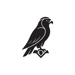 Fototapeta premium Arabic hawk silhouette icon vector flat design on white background.