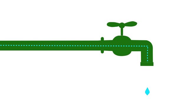 water tap icon animation, Motion graphics of water concept