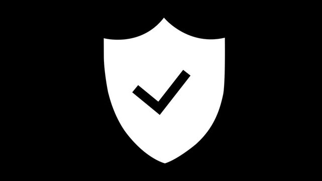 Trusted security icon in trendy flat style. Highest security symbol. Motion graphics of security check mark concept