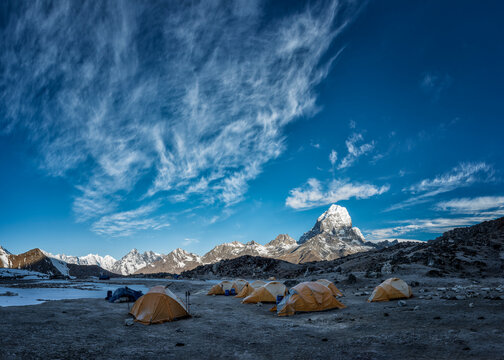 Nepal, Himalayas, Khumbu, Everest Region, Ama Dablam Base Camp