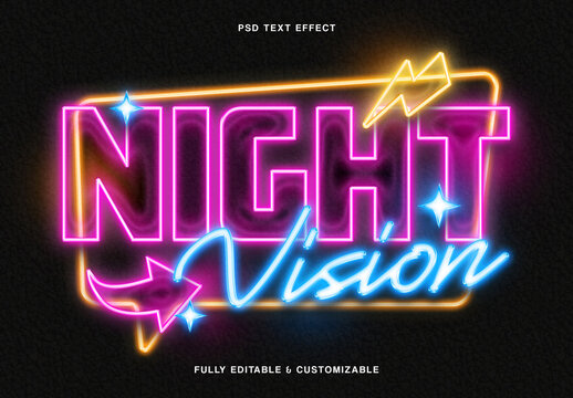 Vibrant Neon Glow Text Effect