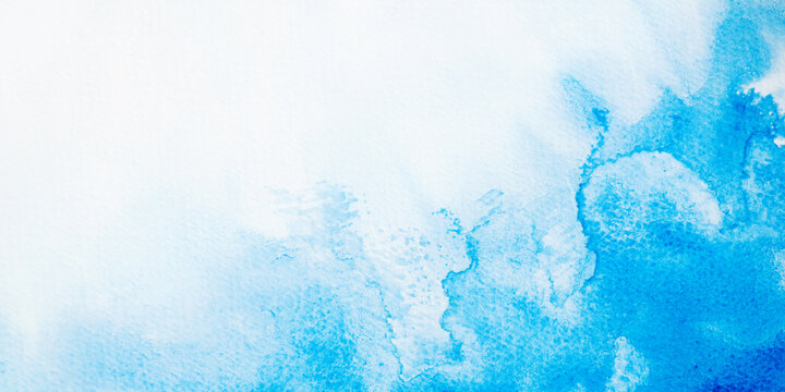 Blue abstract watercolor background for web banners design