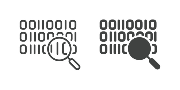 AI icon. Line and glyph solid icon
