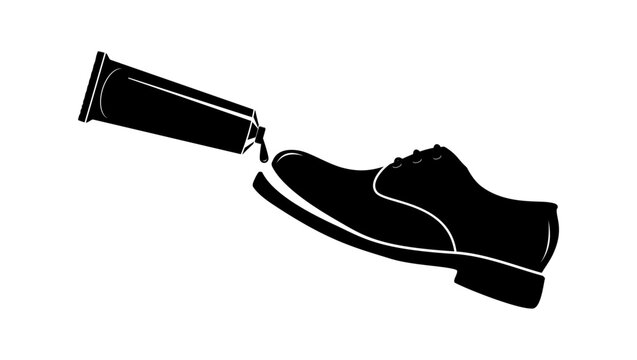 Strong Shoe Glue, black isolated vector silhouette
