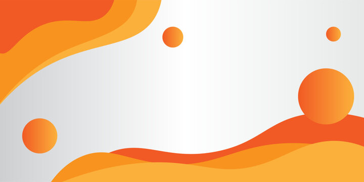 Abstract orange wave background with geometric circle shapes, modern professional corporate creative dynamic curve vector design