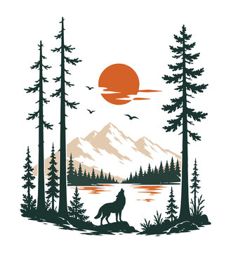 wolf in the woods