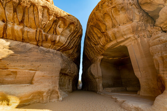 Saudi Arabia, Medina Province, Al Ula, Ancient tomb in Mada?In Salih