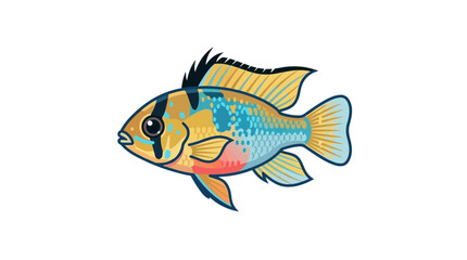 German Blue Ram Cichlid Vector Illustration © Suris