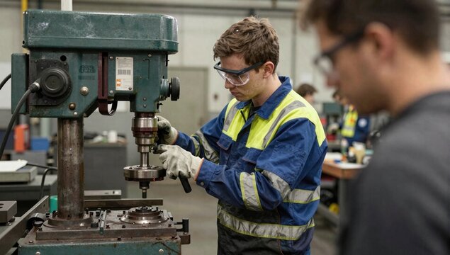 man working in factory