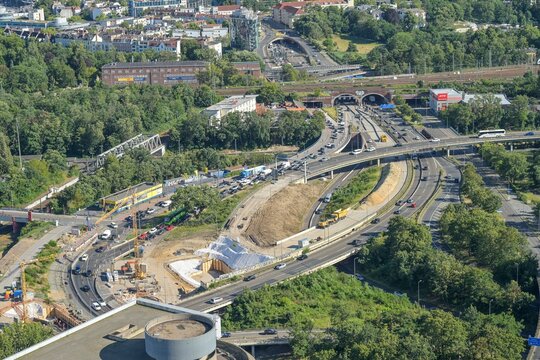 Bauarbeiten, Stau, Umleitungen, Kreuz Funkturm, Charlottenburg, Berlin, Deutschland