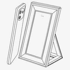 Smartphone with camera lenses and display screen mobile device modern technology electronic device handheld device portable device communication device phone design phone case © Jibon