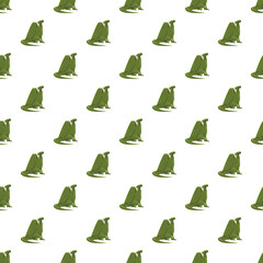 Obraz premium Green fantasy dragon creatures creating a seamless repeating pattern on a white background