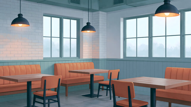 Explore a Cozy and Modern Restaurant Interior Perfect for Dining and Socializing, Featuring Inviting Seating and Unique Design Elements for an Unforgettable Experience.