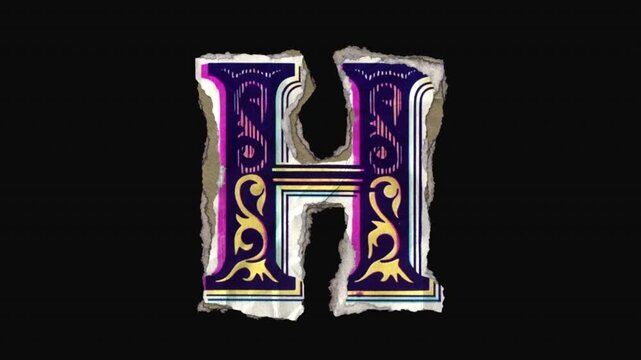 A pack of 26 vibrant drag and drop vintage lettering in a paper riso print style with individual letters that animate into place from torn paper pieces.
