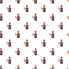 Fototapeta premium Bartender shaking a cocktail shaker creating a fun beverage background