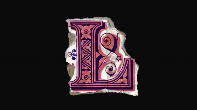 A pack of 26 vibrant drag and drop vintage lettering in a paper riso print style with individual letters that animate into place from torn paper pieces.
