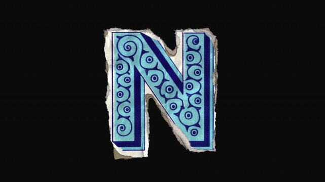 A pack of 26 vibrant drag and drop vintage lettering in a paper riso print style with individual letters that animate into place from torn paper pieces.
