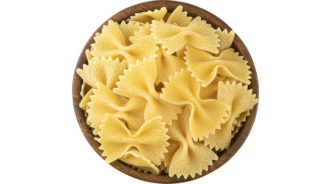 raw pasta macaroni in bowl png isolated