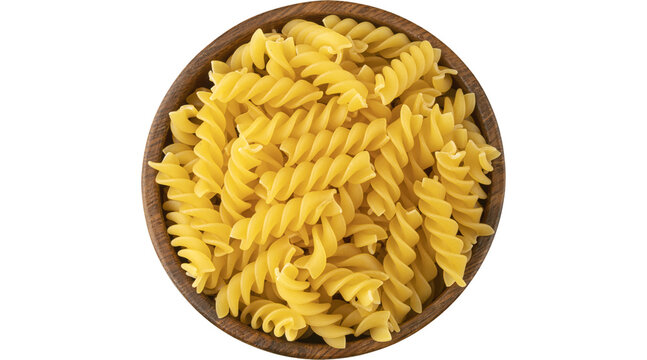 raw pasta in a bowl png isolated