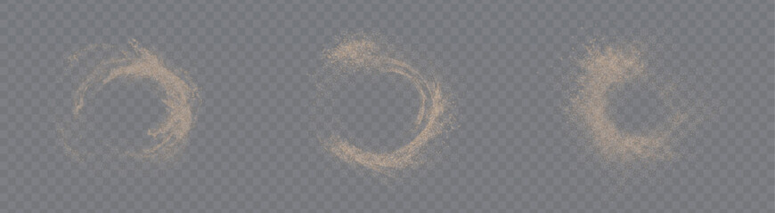 Transparent png image of gold dust swirl glitter on white background. Abstract magic dust wave luxury golden particle trail and glowing stardust swoosh for light effect and festive card design © Irina