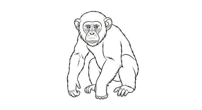A drawing of a monkey sitting.