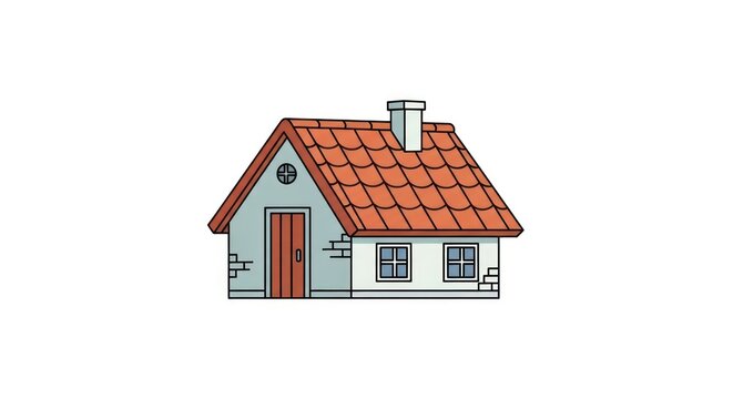 Small house with red roof tiles.