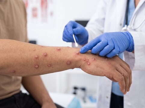 Monkey Pox Pictures Displaying Characteristic Skin Lesions, Rash Progression, Medical Reference, Healthcare Education, Disease Awareness, and Prevention