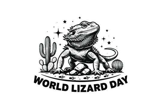 WORLD LIZARD DAY vector illustration isolated on white background
